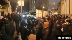 Уроженцы ГБАО устроили митинг протеста у здания посольства Таджикистана в Москве, 25 ноября 2021 года