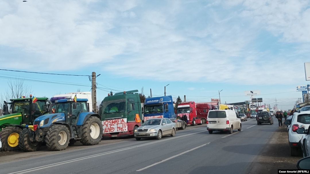 Reprezentanți ai fermierilor care protestează la marginea Capitalei