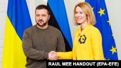 Президент України Володимир Зеленський і прем’єр-міністр Естонії Кая Каллас. Таллінн, 11 січня 2024 року