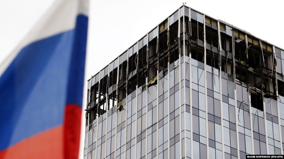 Пошкоджена будівля внаслідок атаки безпілотника у столиці Росії. Москва, 24 липня 2023 року
