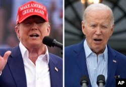 Дональд Трамп і Джо Байден (праворуч). Комбінована світлина агентства «Ассошіейтед прес»
