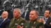 Старшыня КДБ Іван Тэртэль, кіраўнік Джяржаўнага памежнага камітэту Беларусі Анатоль Лапо, міністар абароны Віктар Хрэнін, міністар інфармацыі Ўладзімер Пярцоў, каляж
