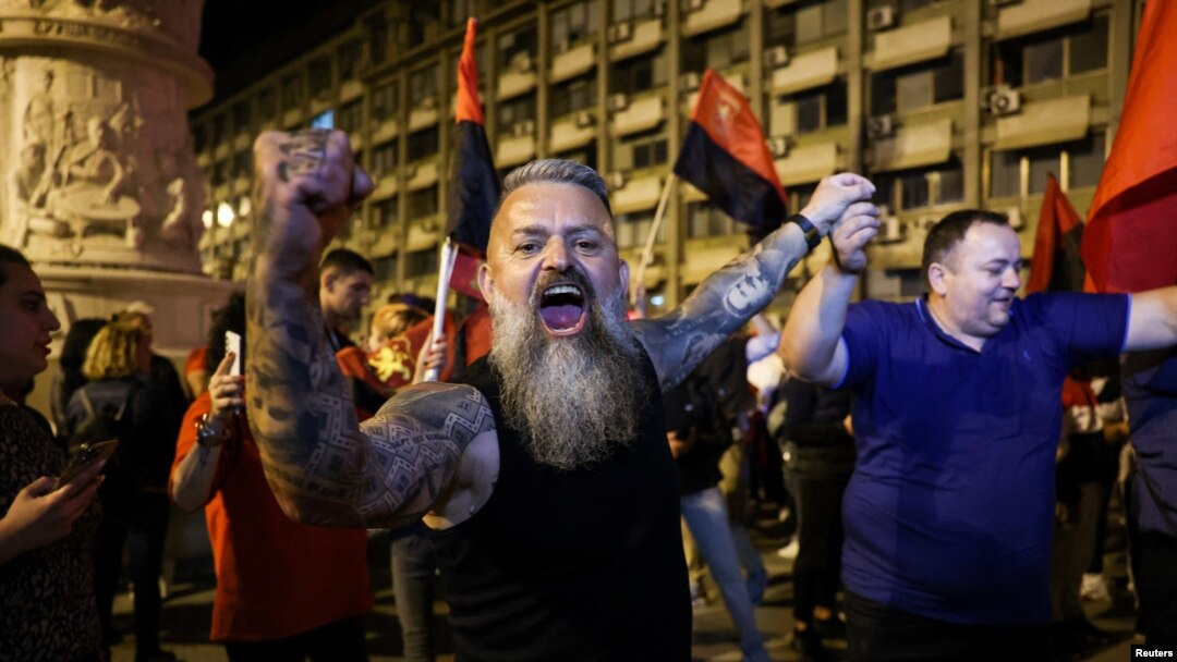 Slavlje pristalica VMRO-DPMNE u Skoplju 8. maja 2024.