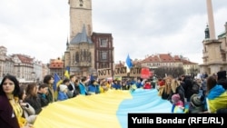 Демоснтрація українців до річниці повномасштабного вторгнення