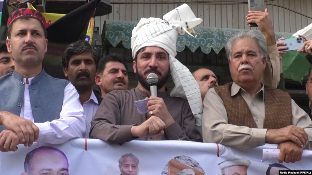 د پښتون ژغورنې غورځنګ مشر منظور پښتین د مارچ پر ۱۴مه احتجاج ته د وینا پر مهال