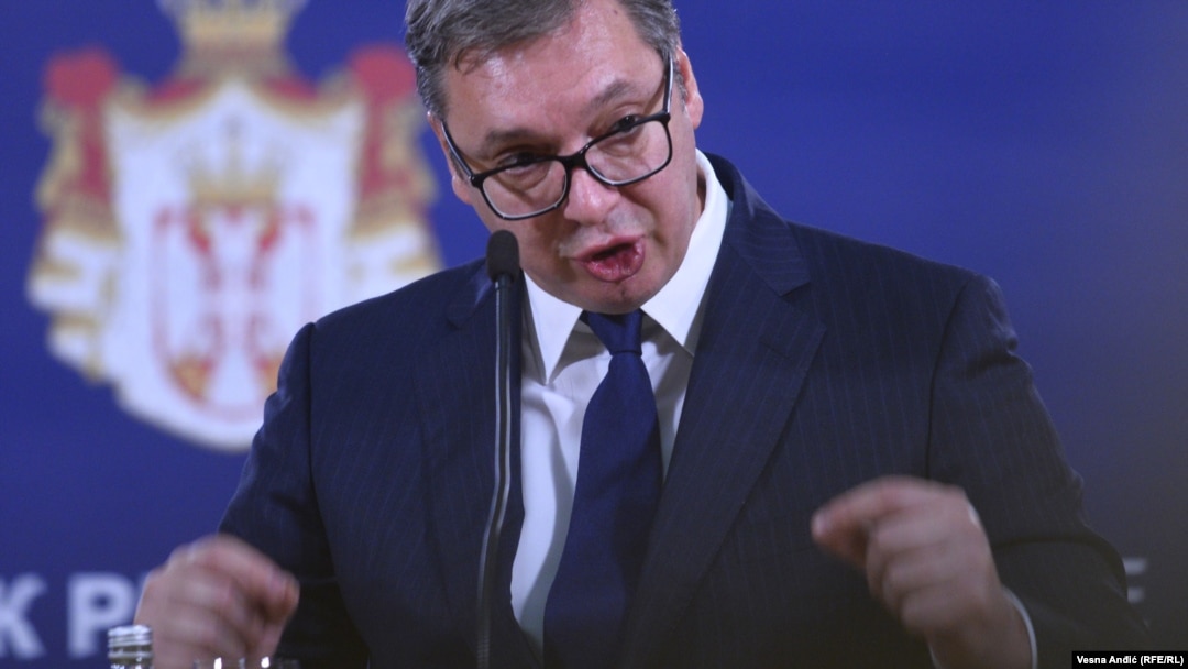 Predsednik Srbije Aleksandar Vučić na konferenciji za novinare, 10. oktobra 2021., Beograd