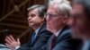 Direktor FBI-a Christopher Wray, direktor Nacionalnog centra za borbu protiv terorizma Christopher Miller i Kenneth Cuccinelli, zamjenik sekretara Ministarstva domovinske sigurnosti u Washingtonu, 24. septembra 2020. 