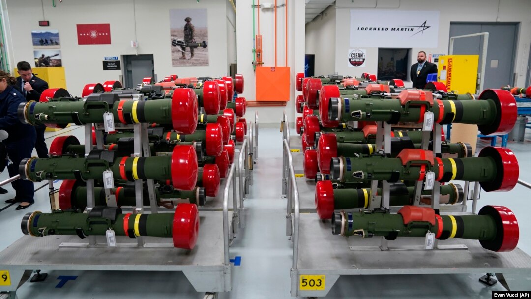 Antitenkovske rakete Javelin u postrojenju proizvođača Lockheed Martin, Troj, 3. maj 2022.