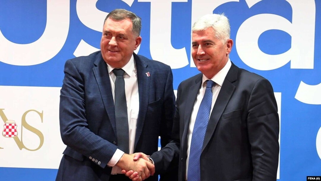 Milorad Dodik i Dragan Čović u Mostaru, 19. novembra 2022. 