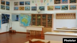 Nagorno-Karabakh - An empty classroom in a school in Stepanakert, January 20, 2023.