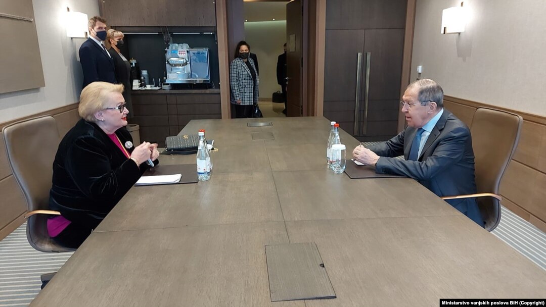 Bisera Turkovic i Sergej Lavrov na sastanku u Sočiju, Rusija, 21. decembar 2021. godine