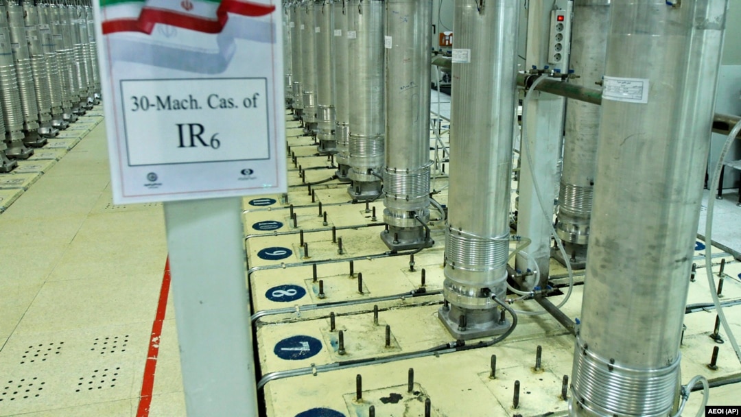 Centrifuge machines are seen in Iran's Natanz uranium enrichment facility on November 3.