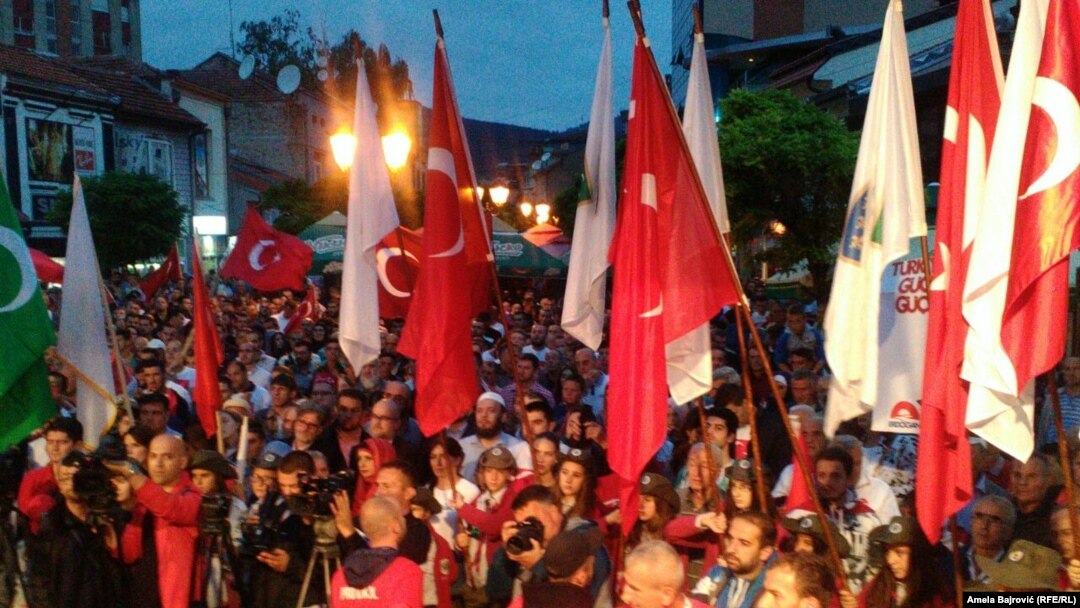 Novi Pazar, protest podrške Erdoganu, 07.08.2016.