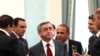 Лидеры правящей коалиции отмечают подписание нового коалиционного меморандума, Ереван, 17 февраля 2011 г.