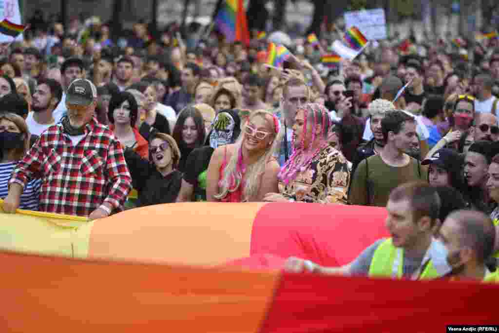 Ove godine na Zapadni Balkan dolazi i Euro Pride, koji će se održati u Beogradu. Foto: Učesnici beogradskog Prajda, 18.septembra 2021.