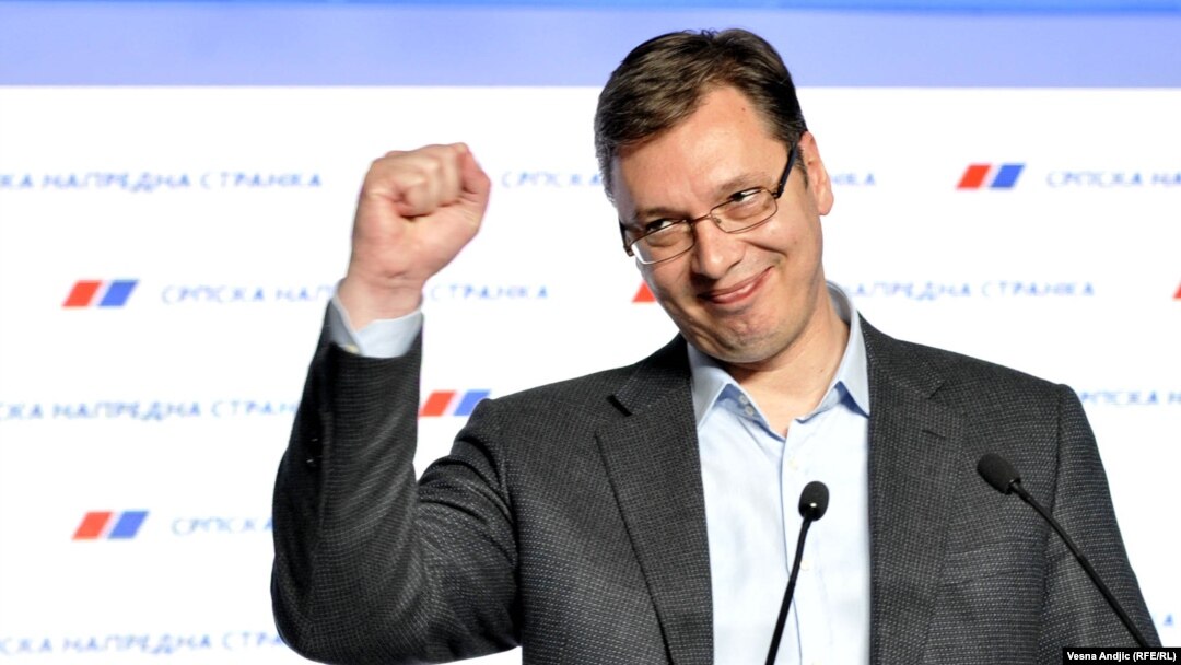 Aleksandar Vučić u izbornom štabu SNS