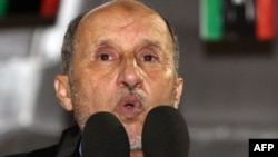 Mustafa Abdul Džalil u prvom javnom obraćanju u Tripoliju, 12. septembar 2011.