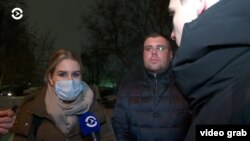 Lyubov Sobol speaks to Current Time after her detention on January 21.