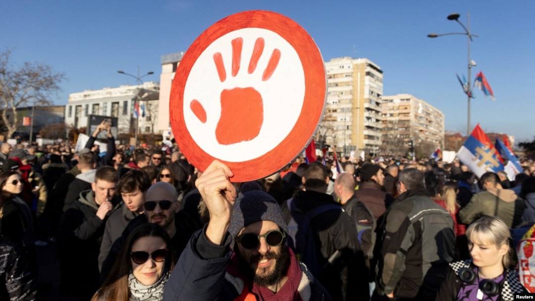 Ilsutrativna fotografija, detalj sa protesta u Novom Sadu, 1. februar 2025. 