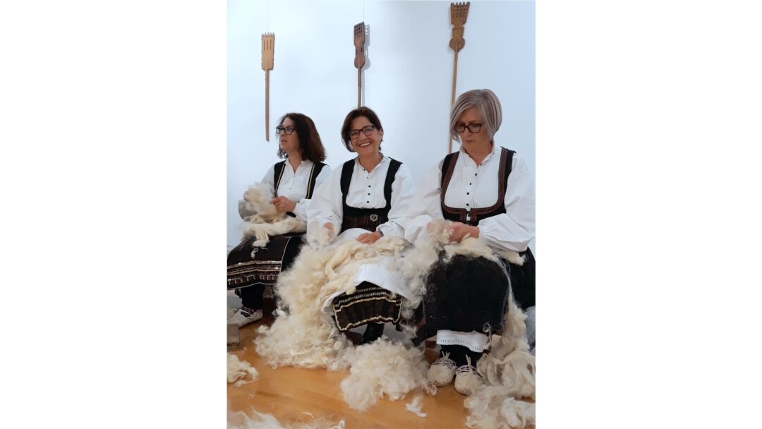 Na tradicionalnom narodnom sijelu čule su se gusle, a žene su uz pjesmu čupale vunu