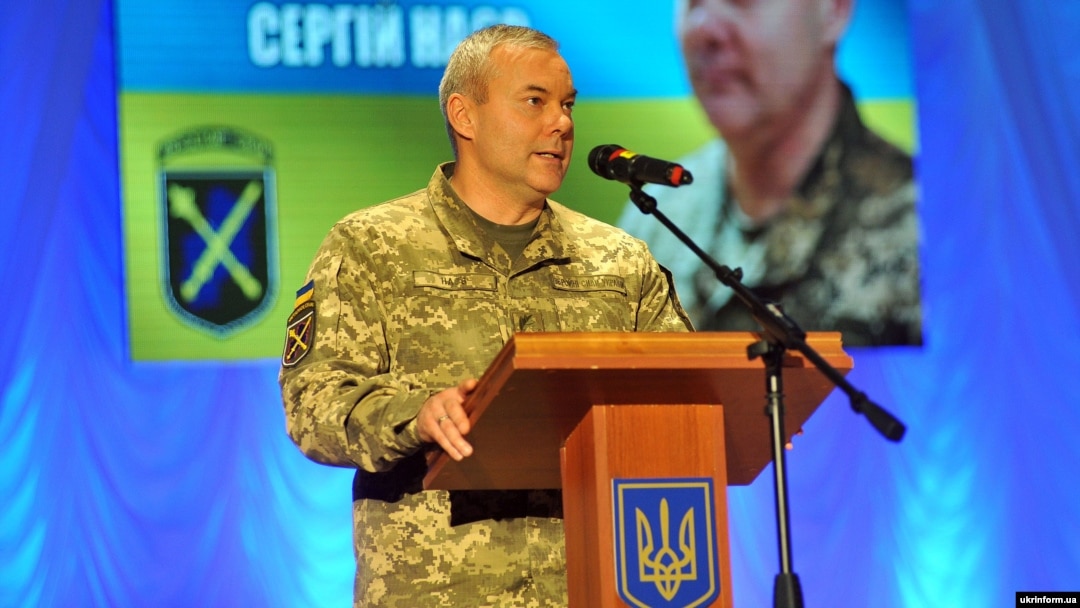 Командующий Объединенных сил Сергей Наев во время торжеств по случаю Дня Вооруженных сил Украины. Северодонецк, Луганская область, 5 декабря 2018 года