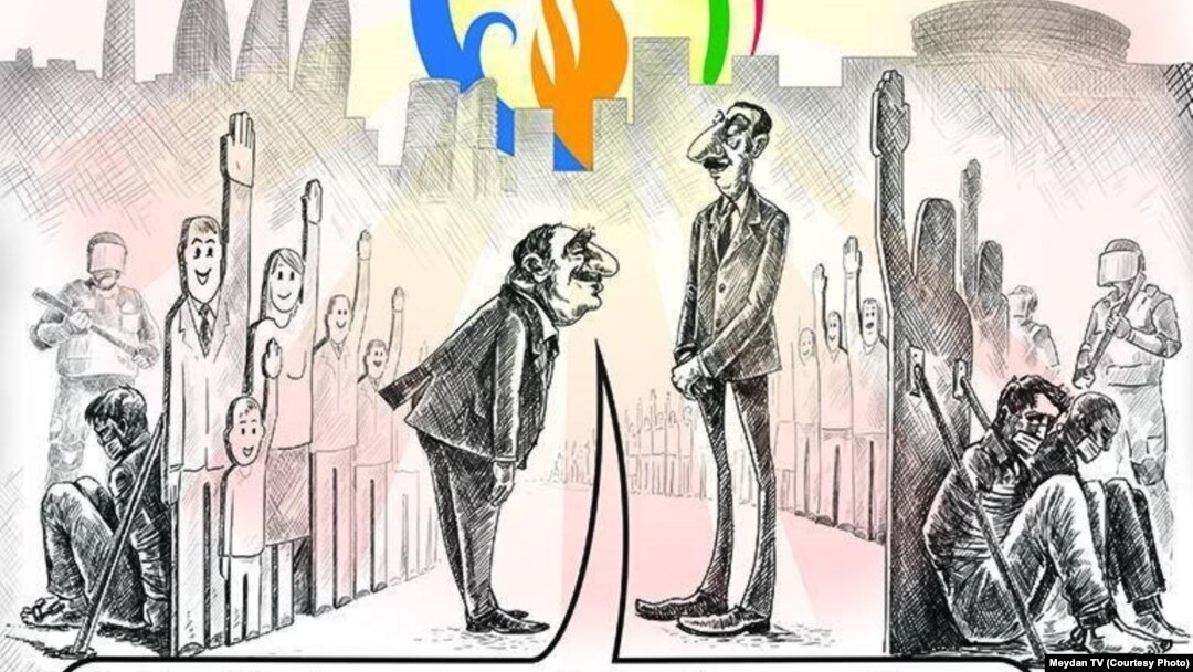 Avropa Oyunları haqda karikatura (Meydan TV)