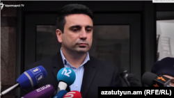 Armenia - Deputy parliament speaker Alen Simonian speaks to journalists, January 30, 2020