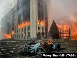 Казахстан. У полум'ї будівля акімату (мерії) в Алмати, 5 січня 2022 року