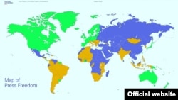 Mapa Freedom House o medijskim slobodama