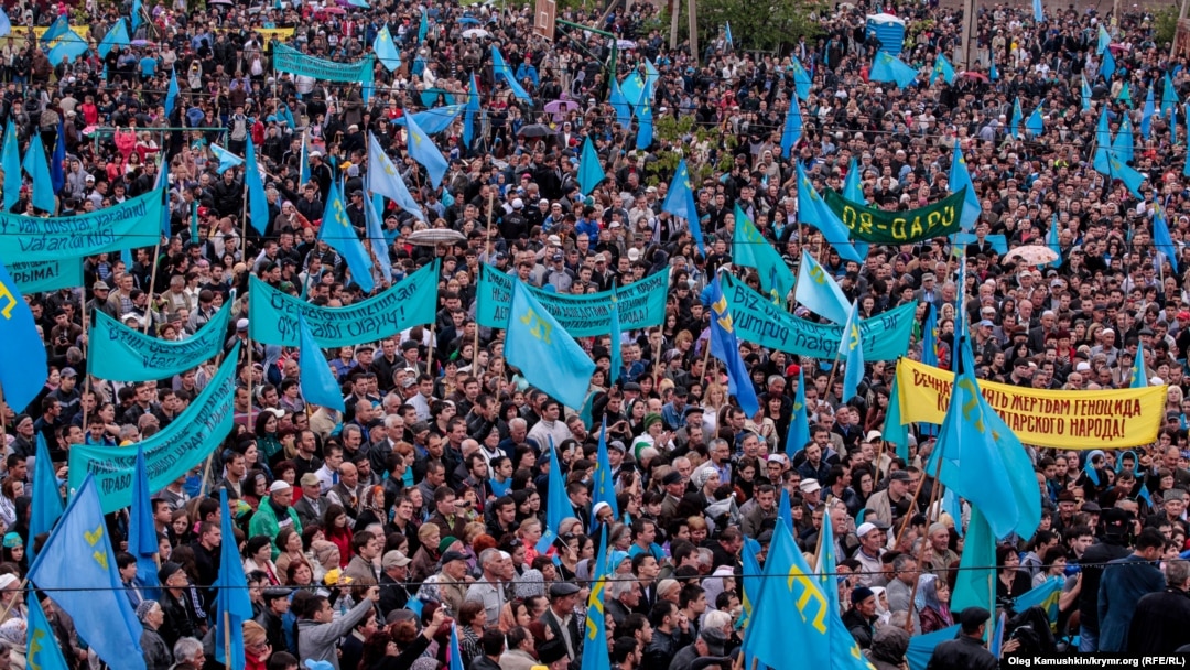 Мітинг кримських татар присвячений 70-річчю депортації. Сімферополь, 18 травня 2014 року