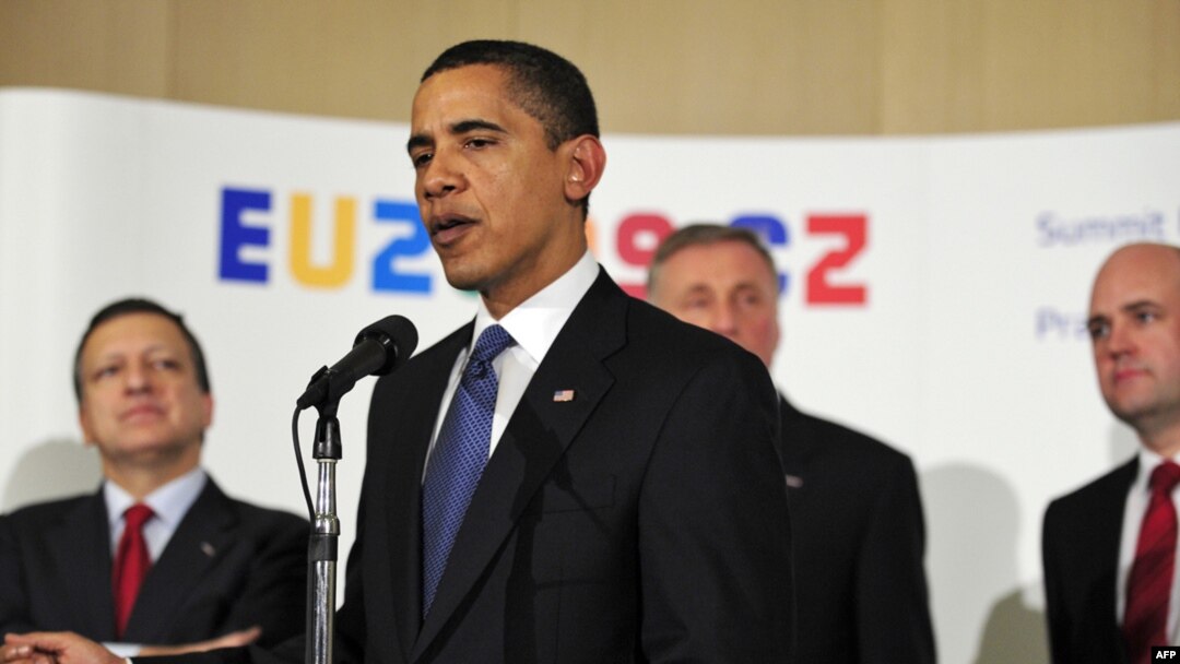 When he wants to talk to "Europe," who does President Barack Obama (center) call?