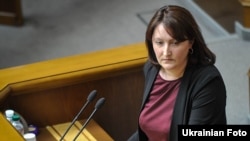 Наталія Корчак під час звіту щодо діяльності НАЗК у Верховній Раді, 5 квітня 2017 