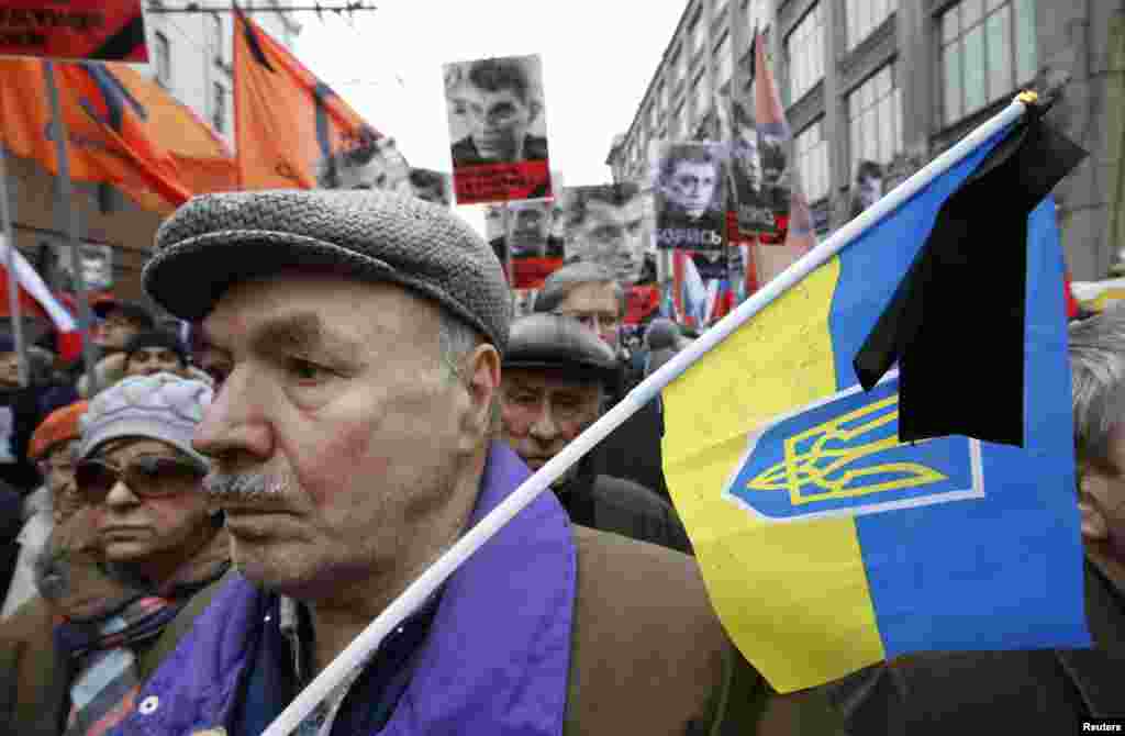 Жалобна хода пам’яті вбитого опозиційного політика Бориса Нємцова. Москва, 1 березня 2015 року