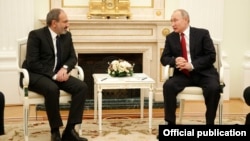 Russia - Russian President Vladimir Putin meets with Armenian Prime Minister Nikol Pashinian in Moscow, December 27, 2018.
