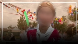 38-летняя жительница Ошской области на вечере выпускников, которую позже застрелил муж. Лицо скрыто по этическим соображениям. 