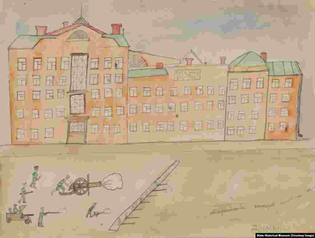 В основном в гимназиях учились дети московской интеллигенции того времени. Стоимость обучения в заведениях доходила до 300 рублей в год. Сегодня эта сумма чуть превышает 300 тысяч рублей (более пяти тысяч долларов). Дусман. "Обстреливание юнкеров большевиками".