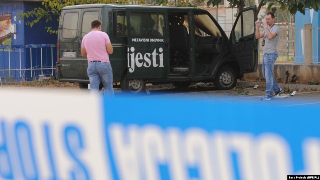 Jedan od ranijih napada na medije u Crnoj Gori, fotografija iz arhive