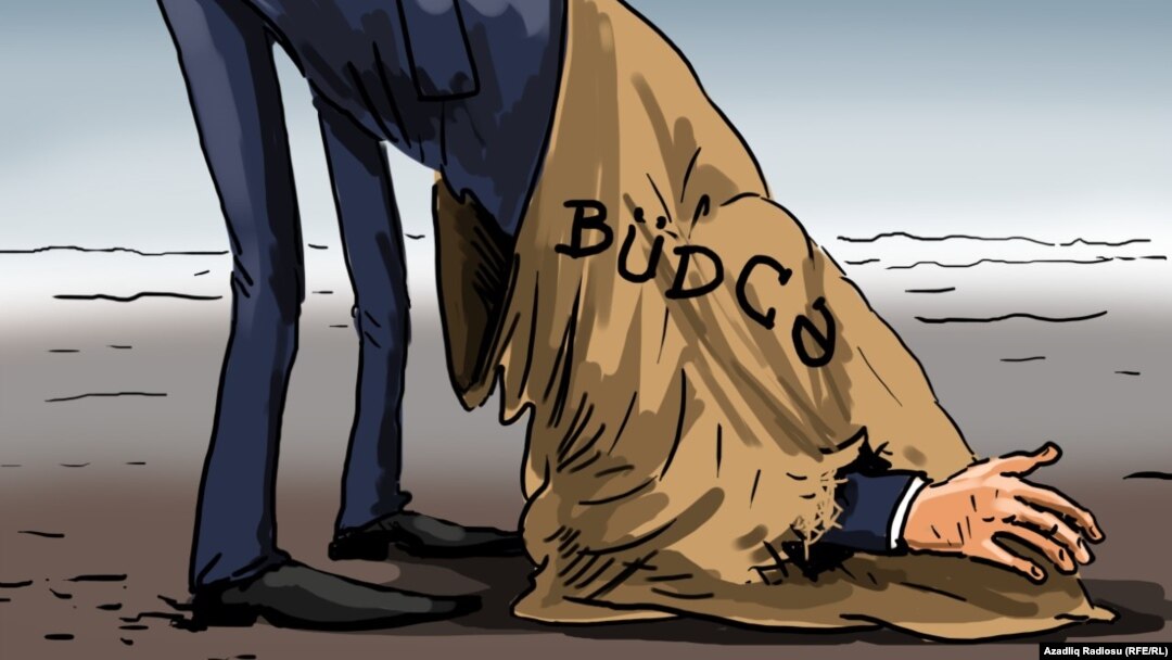 The final version of the budget of Azerbaijan. Cartoon. Gunduz Aghayev