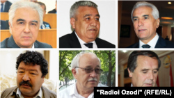 На фото: Саидджафар Усмонзода, Акбаршо Искандаров, Хамрохон Зарифи, Шокирджон Хакимов, Ахмадшох Комилзода, Абдулфайз Атои 